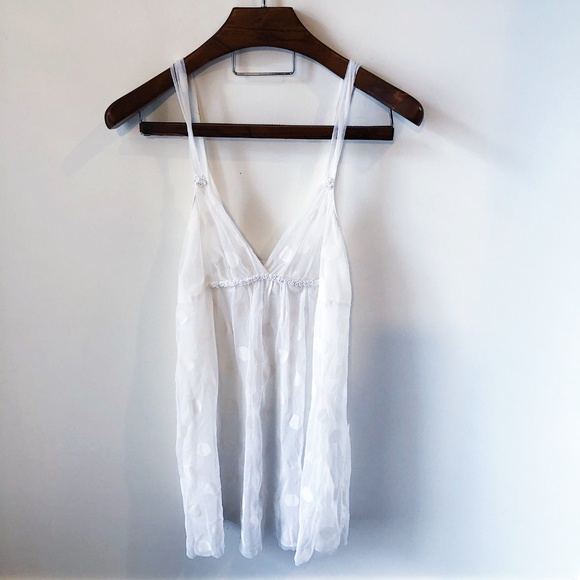 VINTAGE SATIN POLKA DOT SLIP DRESS - Picture 2 of 4